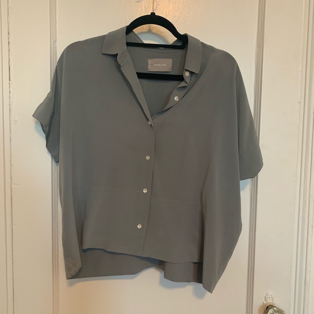 Everlane Silk Short-Sleeve Square Shirt
